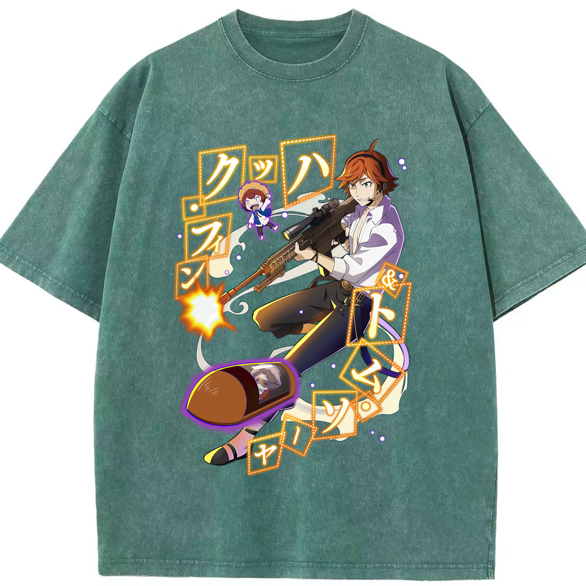 （画像用） 文豪ストレイドッグス Bungo Stray Dogs 綿100% ヴィンテージ風 半袖Tシャツ（フロントプリント）